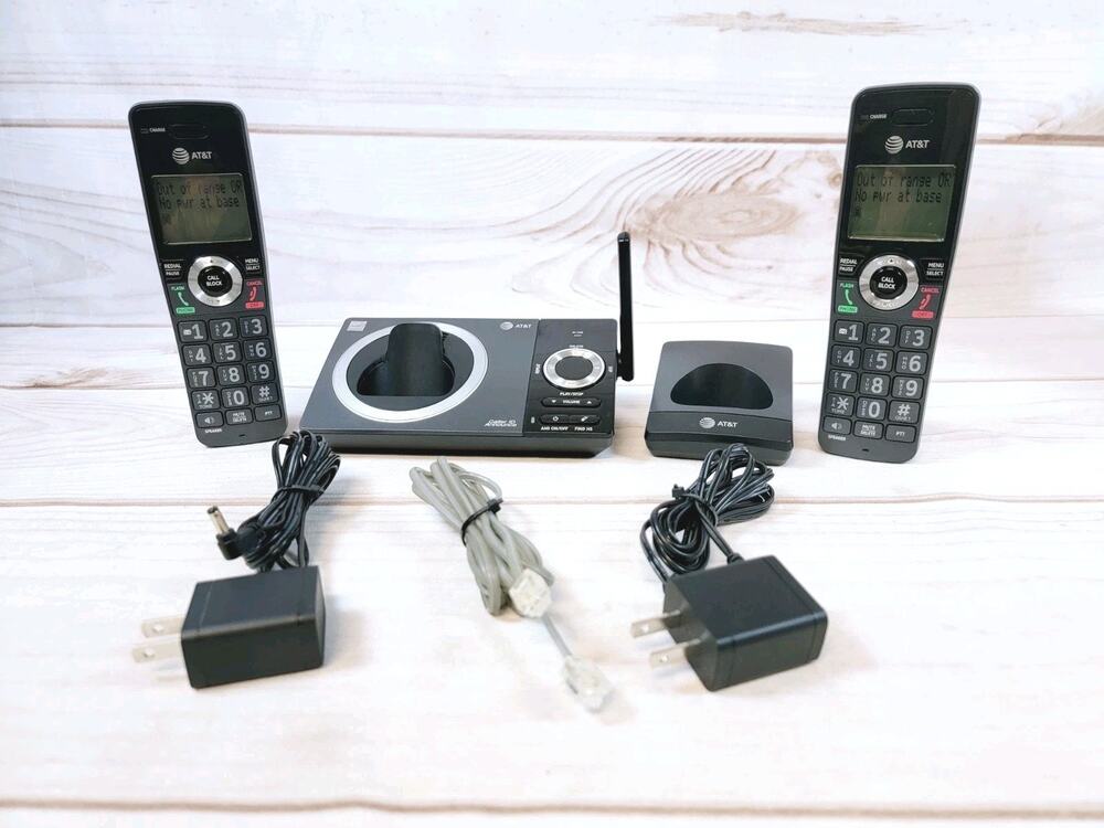 AT&T 2 Handset Phone Answering System with Smart Call Blocker CL82219 Tested